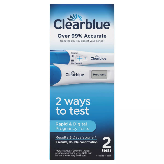 Clearblue Pregnancy Tests Combo Pack Digital & Rapid - 2 Ct