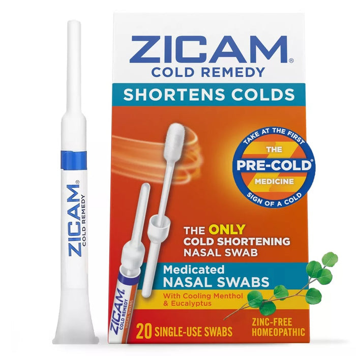 Zicam Cold Remedy Cold Shortening Medicated Nasal Swabs