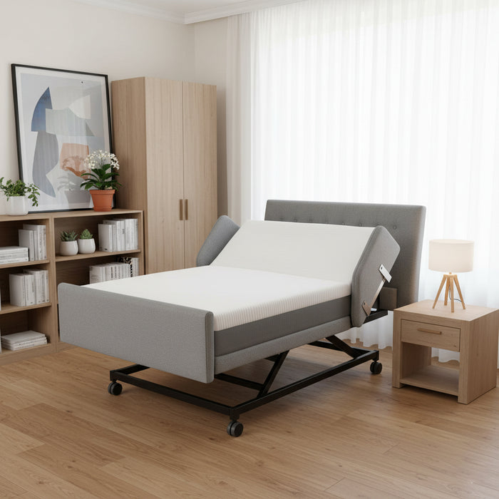 Cama de hospital eléctrica ajustable Home Style con colchón de espuma viscoelástica de gel de 8"