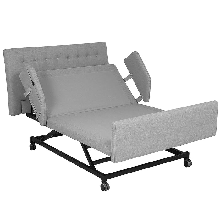 Cama de hospital eléctrica ajustable Home Style con colchón de espuma viscoelástica de gel de 8"