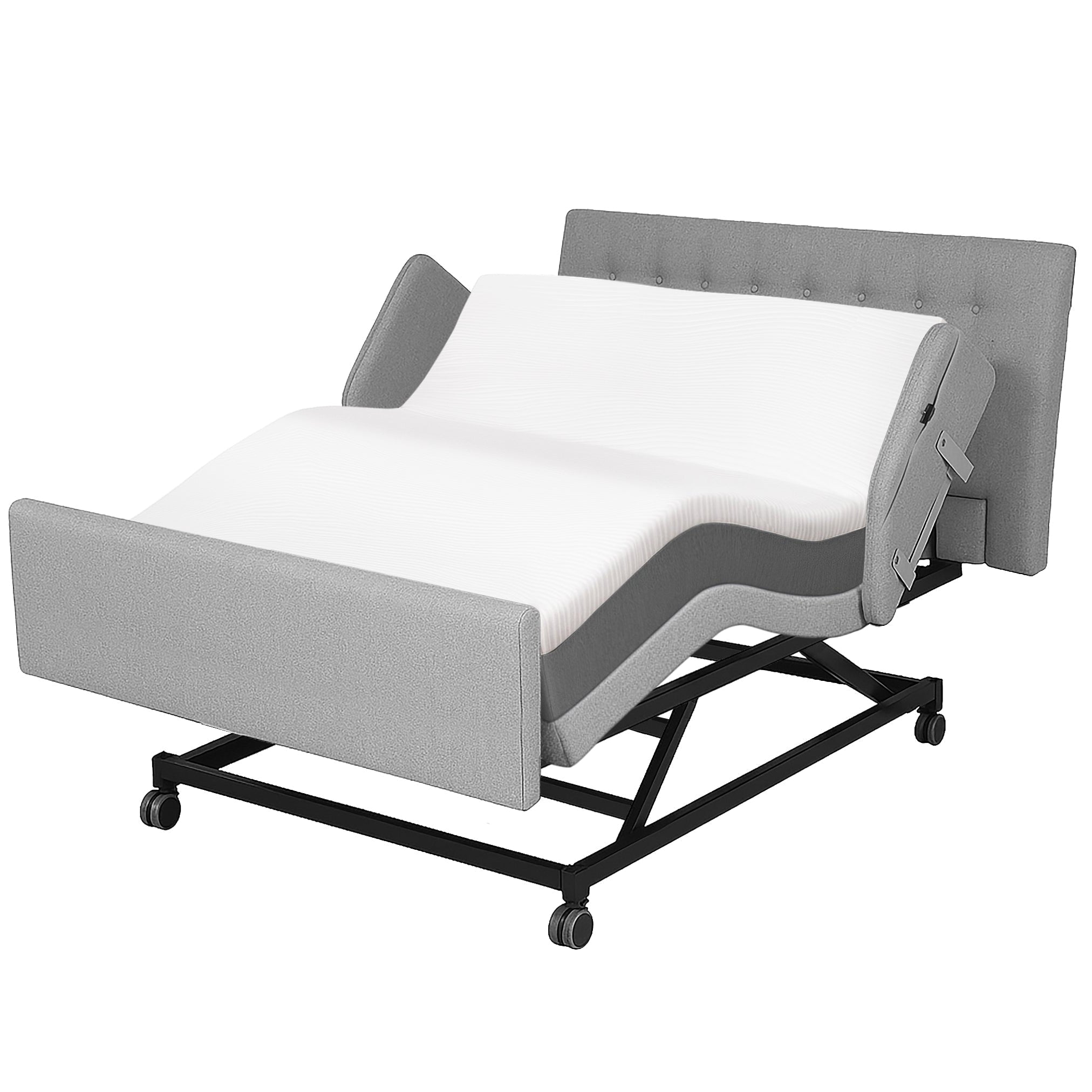 Home Style Electric Adjustable Hospital Bed with 8” Gel Memory Foam Mattress