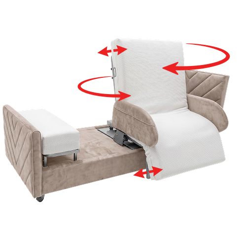 Let the bed help with more of the move.