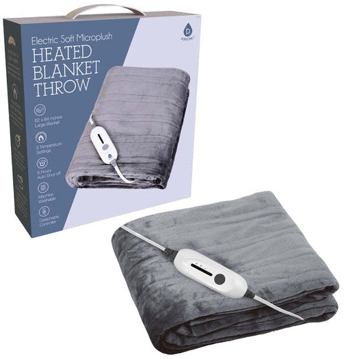 Pursonic Electric Soft Microplush Heated Blanket Throw shophomemed