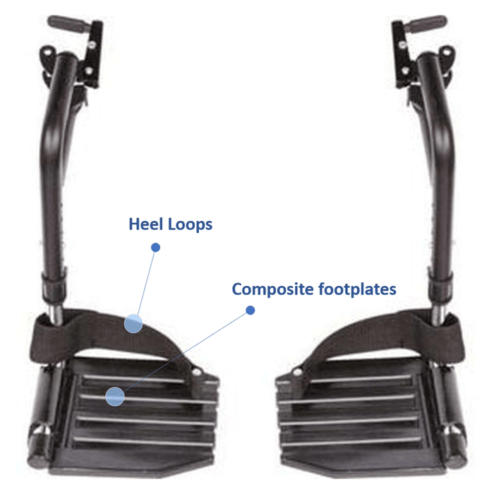 Invacare Swing-Away Hemi Footrests - Aluminum & Composite Options