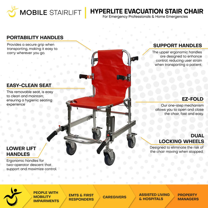 HyperLite Evacuation Foldable Medical Stair Lift Chair