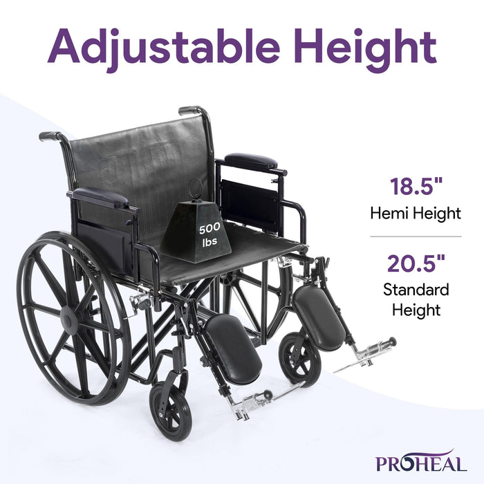 Bariatric Heavy-Duty Wheelchair - Swing Away Leg Rest - Shop Home Med