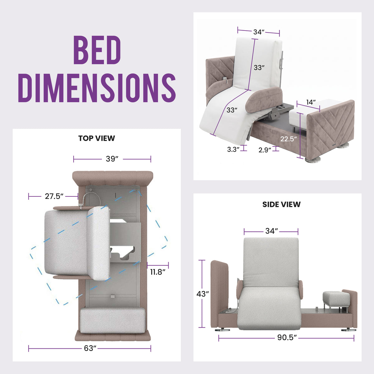 Rotating Hospital Bed, Full Electric Sit To Stand Lift Medical Bed