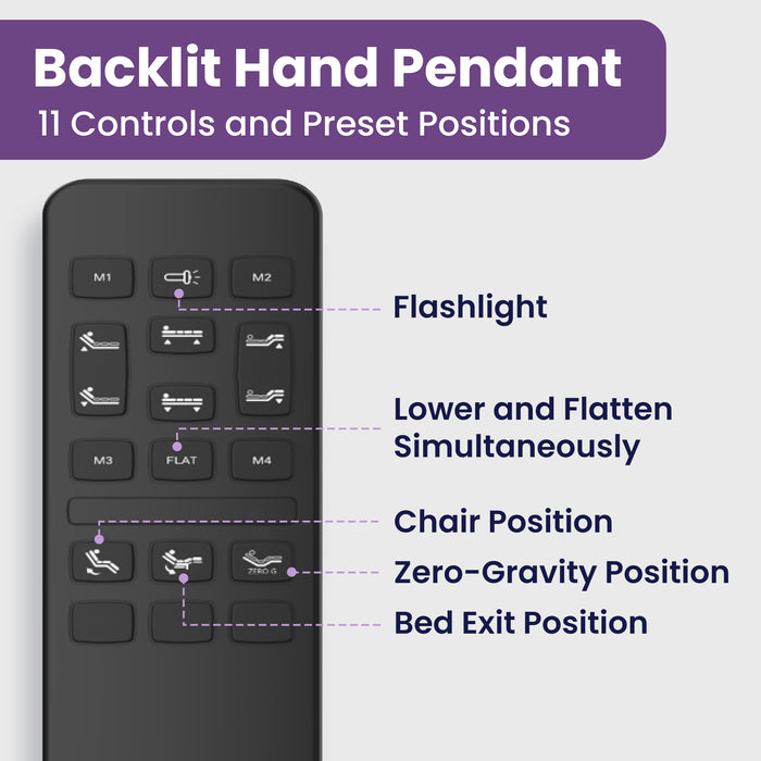 Cama de hospital eléctrica ajustable Home Style con colchón de espuma viscoelástica de gel de 8"