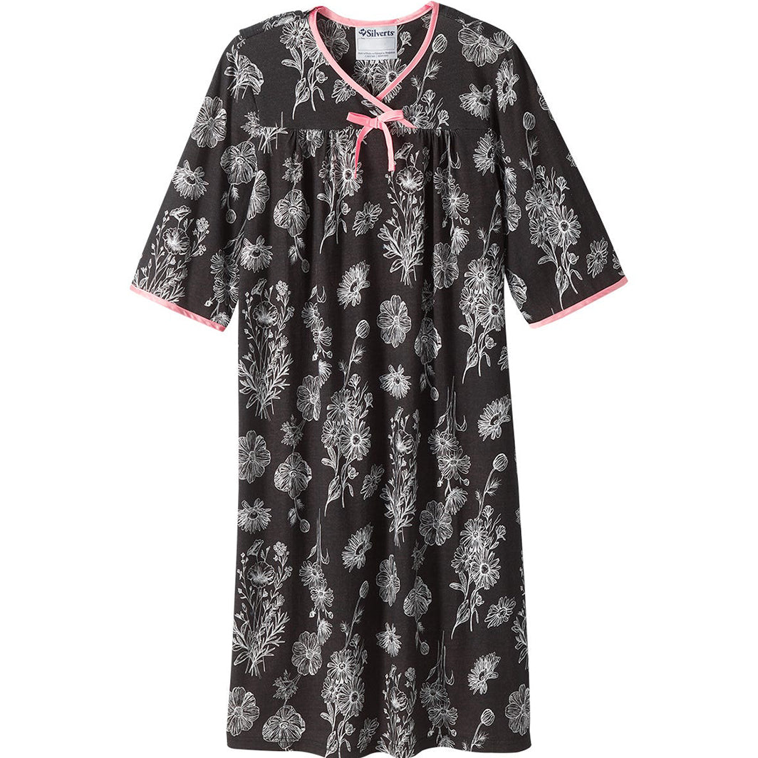 Camisón de hospital y atención domiciliaria Silverts para mujer sin costuras