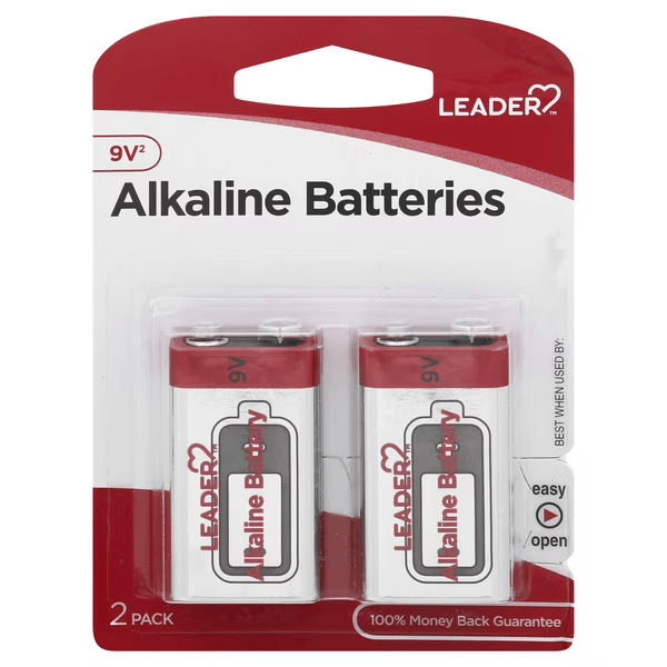 Leader Alkaline Battery 9v - 2 Ct