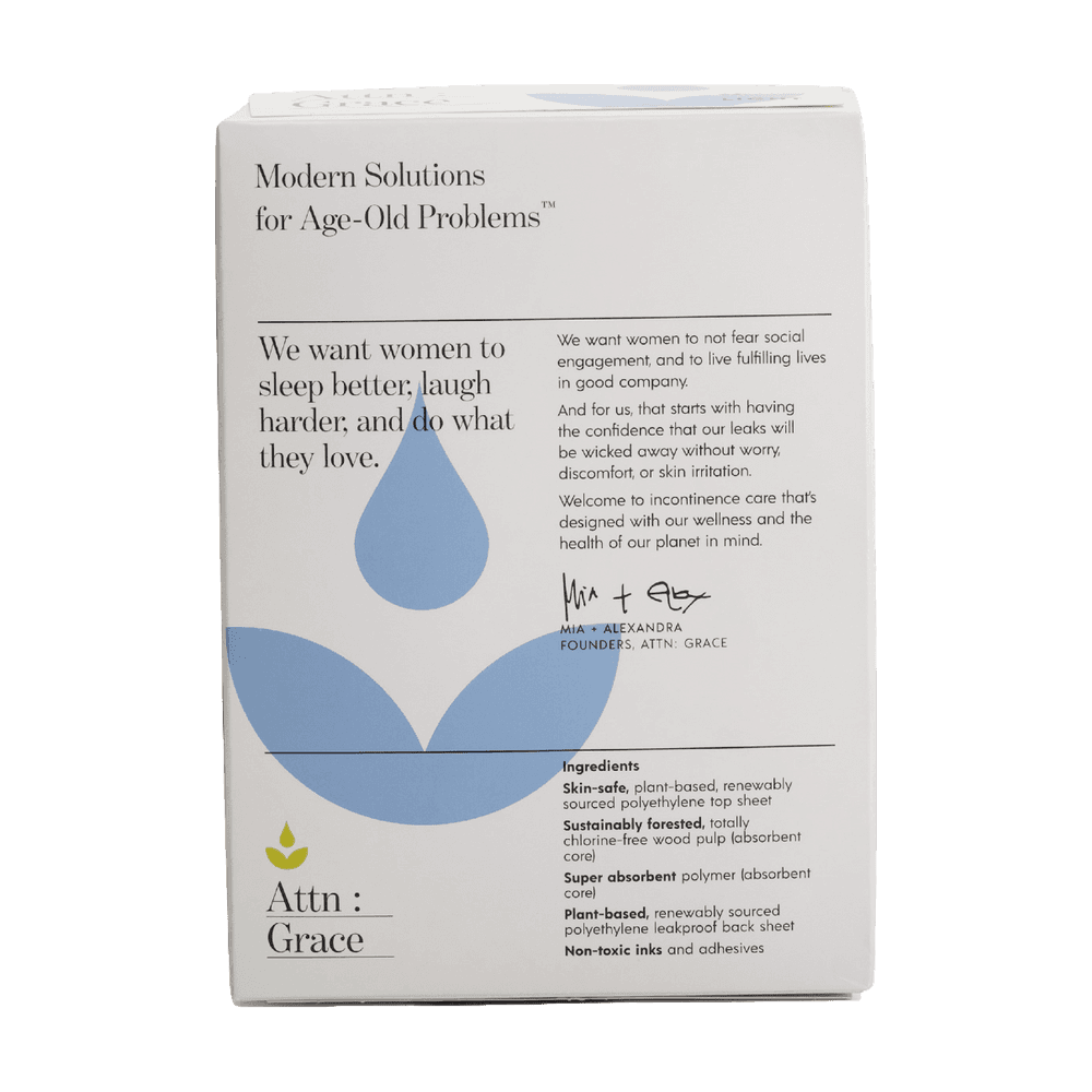 Attn Grace Incontinence Panty Liners with Breathable Top Sheet