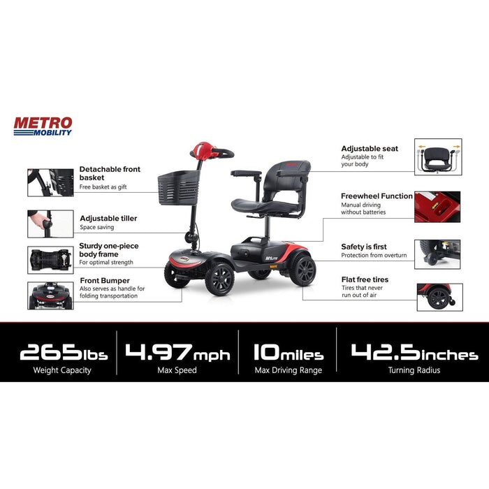 Metro Mobility M1 Lite Series 4-Wheel Travel Mobility Scooter - Shop Home Med