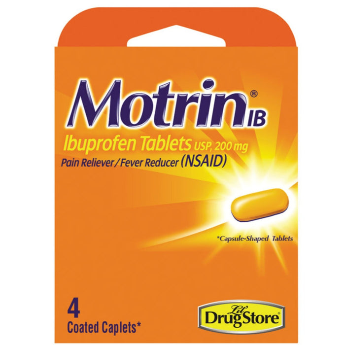 Motrin Ib Ibuprofen 200mg Tablets Pain Reliever & Fever Reducer - 4Ct