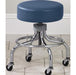 Clinton Chrome Base Stool with Round Foot Ring & Ball Bearing Casters