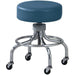 Clinton Chrome Base Stool with Round Foot Ring & Ball Bearing Casters