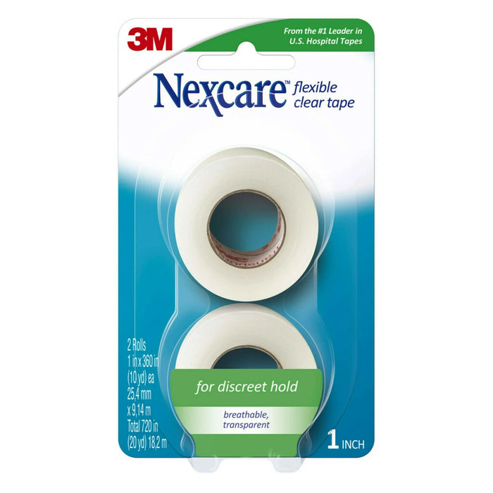 Nexcare Flexible Clear First Aid Tape - 1 in x 10 yds