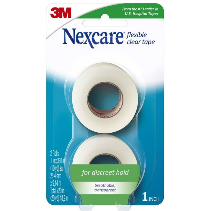 Nexcare Flexible Clear First Aid Tape - 2 Rolls