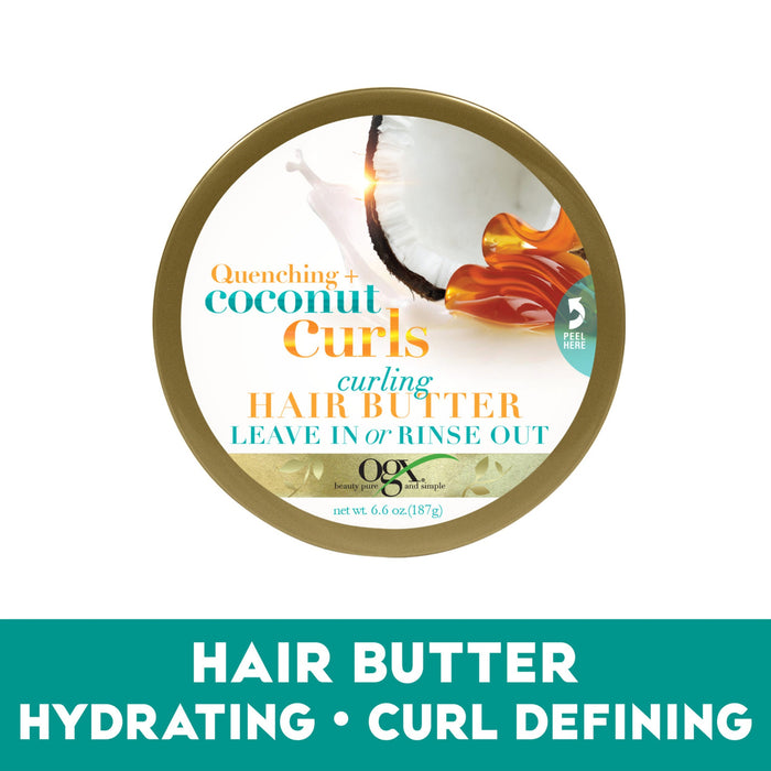 Ogx Quenching + Coconut Curls Curling Hair Butter - 6.6 Oz