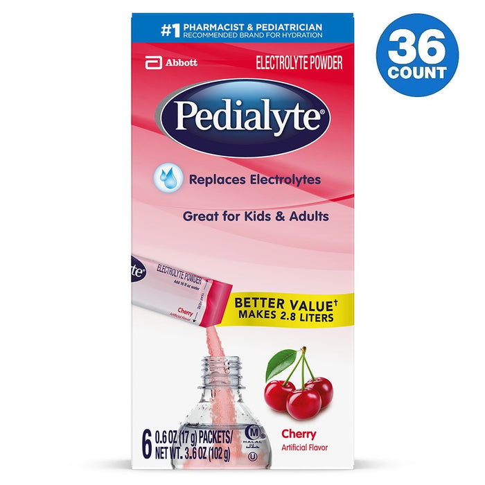 Pedialyte Electrolytes Drink Powder Packets - 36 Ct