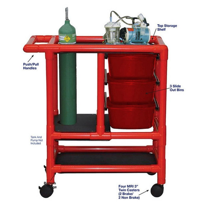 MJM International PVC Emergency MRI Crash Specialty Cart and Shelving System