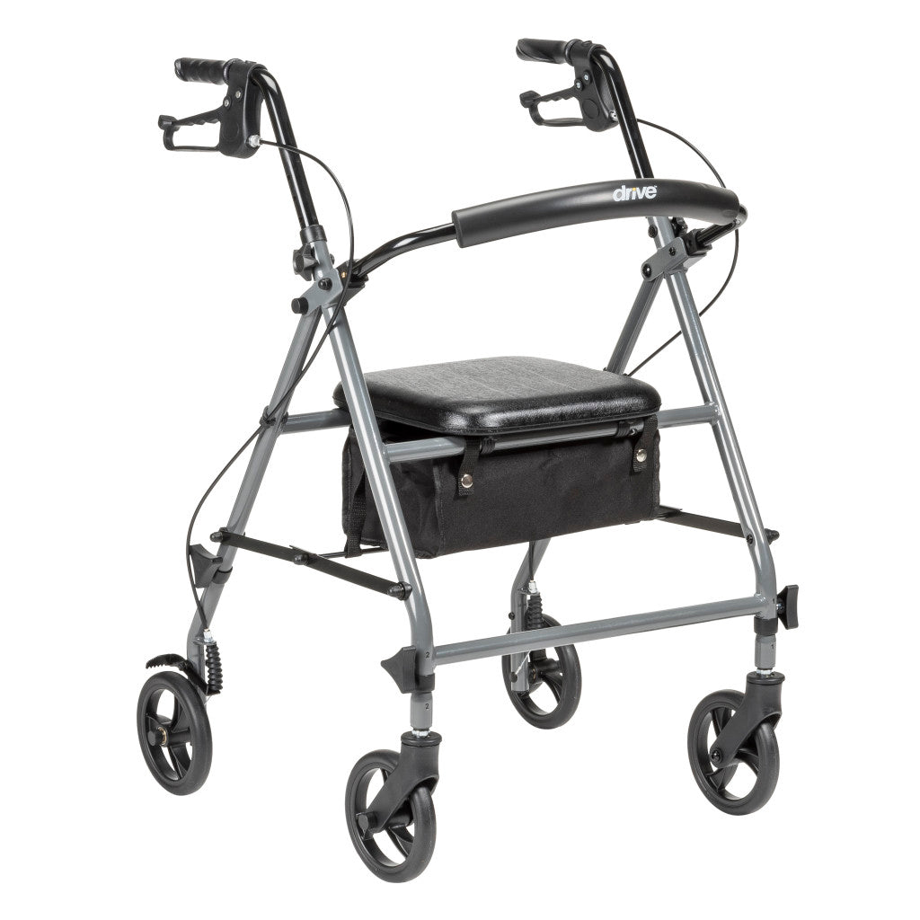 Drive Steel Rollator with 6" Wheels, Knockdown - Grey