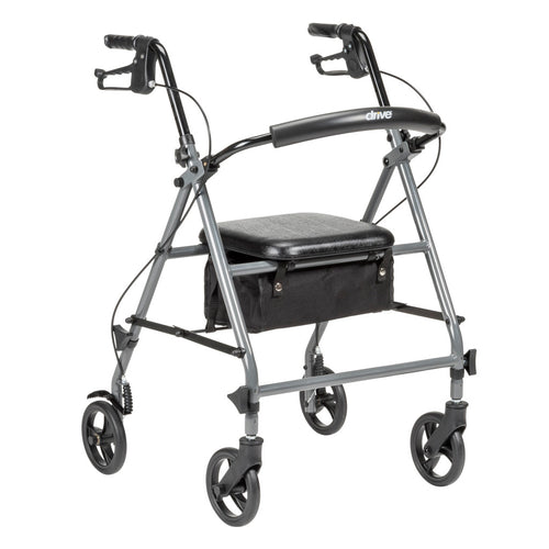 Drive Steel Rollator with 6" Wheels, Knockdown - Grey