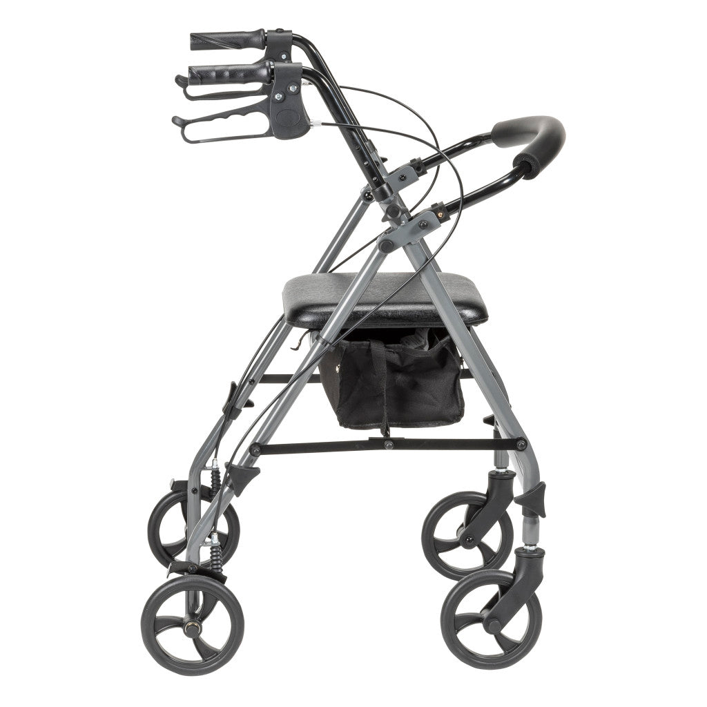 Drive Steel Rollator with 6" Wheels, Knockdown - Grey