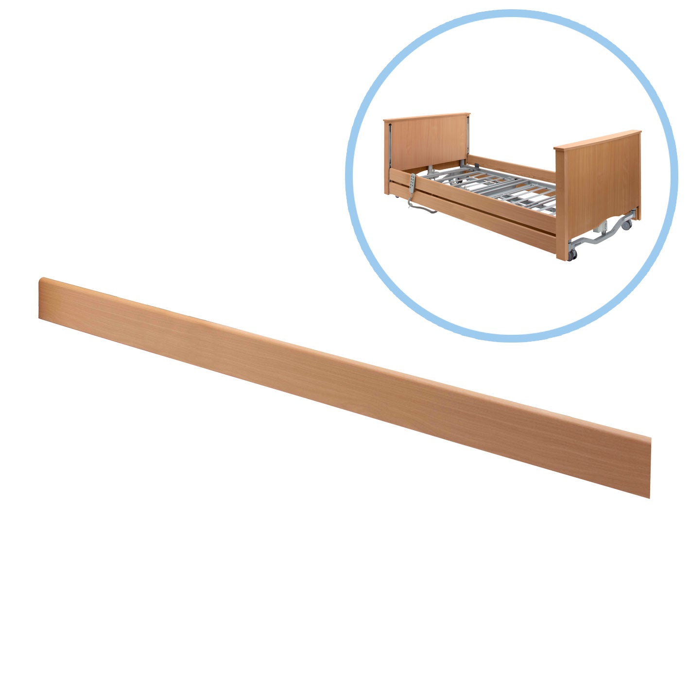 Drive Single Wooden 2-Bar Side Rail
