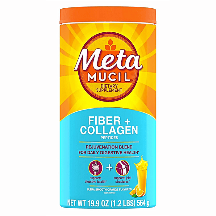 Metamucil Daily Fiber + Collagen Plant Based Powder - 90 Ct