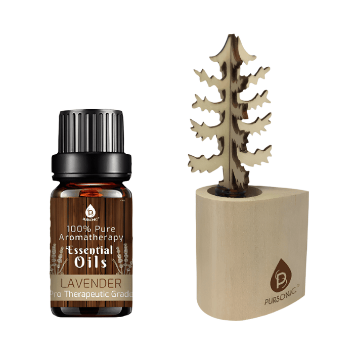 Pursonic 3D Wooden Standard Tree Reed Diffuser with Essential Oil