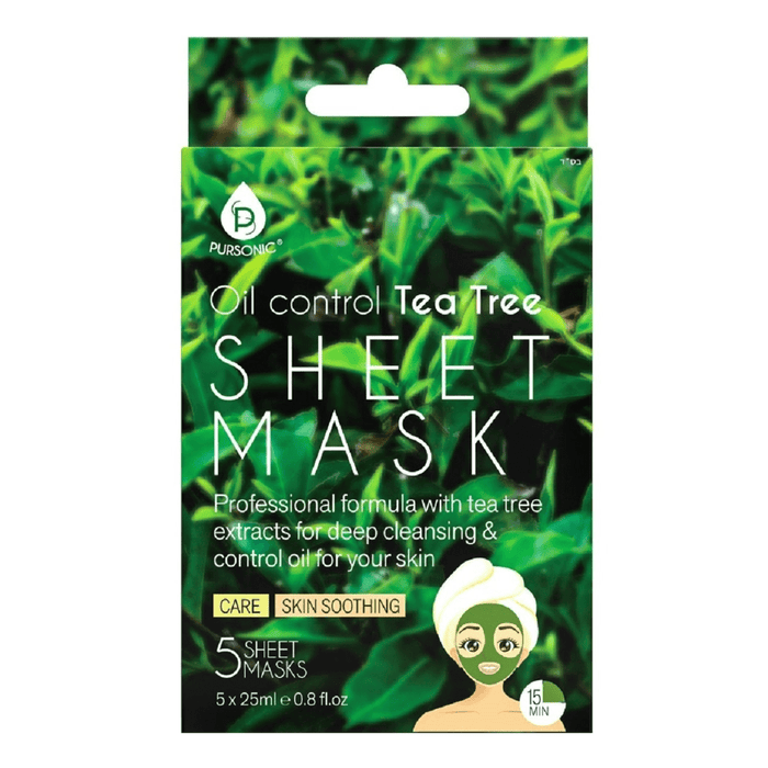 Pursonic Oil Control Tea Tree Sheet Mask - 5 Ct