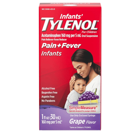 Tylenol Infants' Oral Suspension Pain & Fever Reliever Grape - 1fl oz