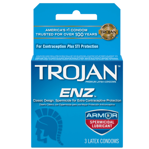 Trojan-Enz with Spermicidal Lubricant - 3 Ct