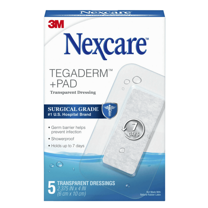 Nexcare Tegaderm + Pad Waterproof Transparent Dressing - 5 Ct