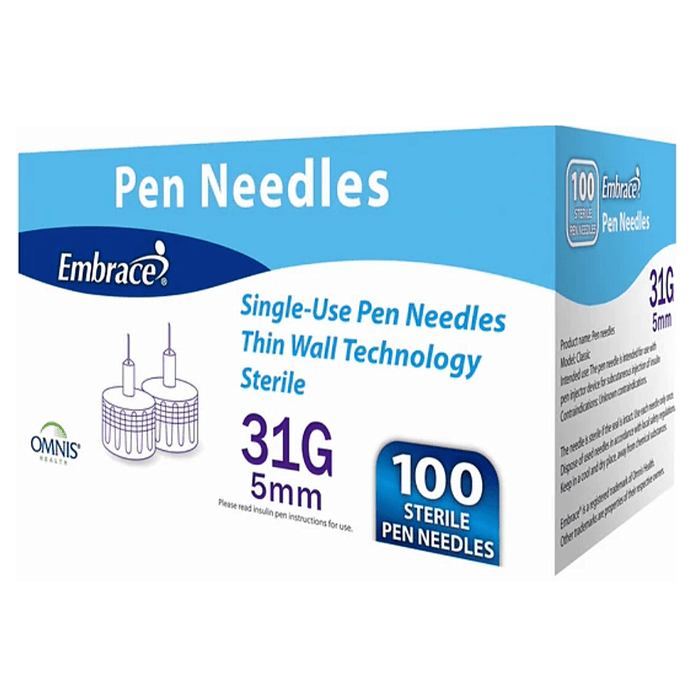 Embrace Insulin Pen Needles - 100 Ct