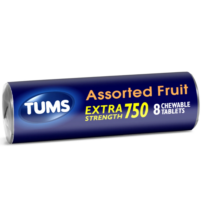 Tums Extra Strength 750 Tablets Assorted Fruit - 8 Ct