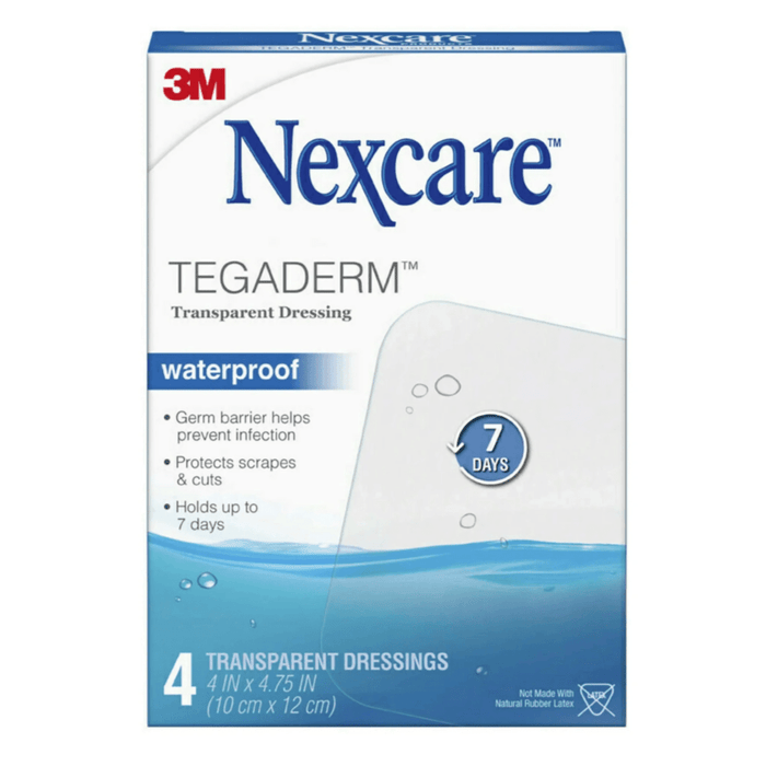 Nexcare Tegaderm Waterproof Dressing Hospital Grade Bandages - 4 Count