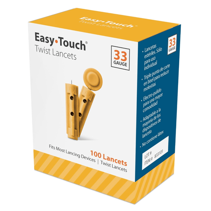 Easy Touch Twist Lancets 33 Gauge - 100 Ct