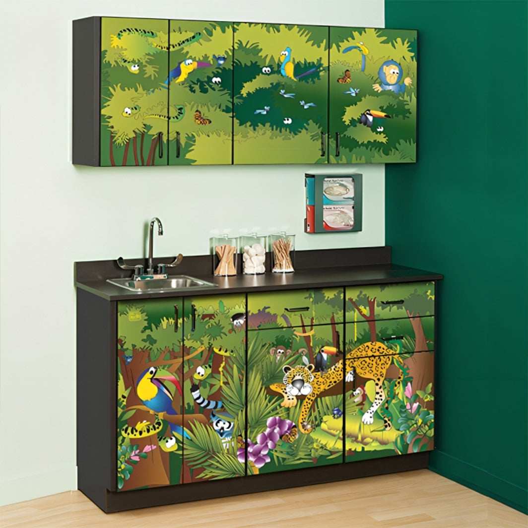 Clinton Complete Rainforest Follies Exam Room Pediatric Scale Table and Cabinets
