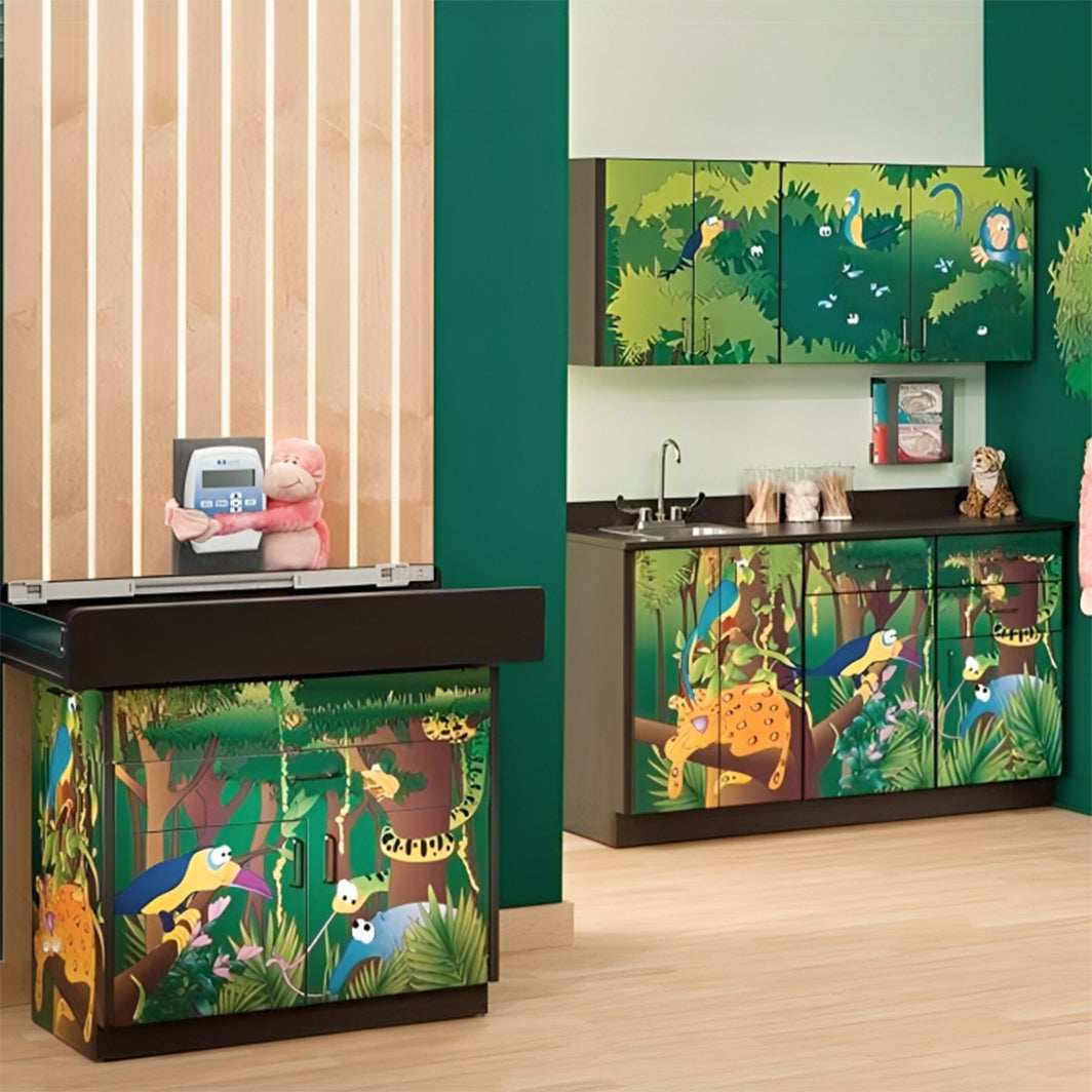 Clinton Complete Rainforest Follies Exam Room Pediatric Scale Table and Cabinets