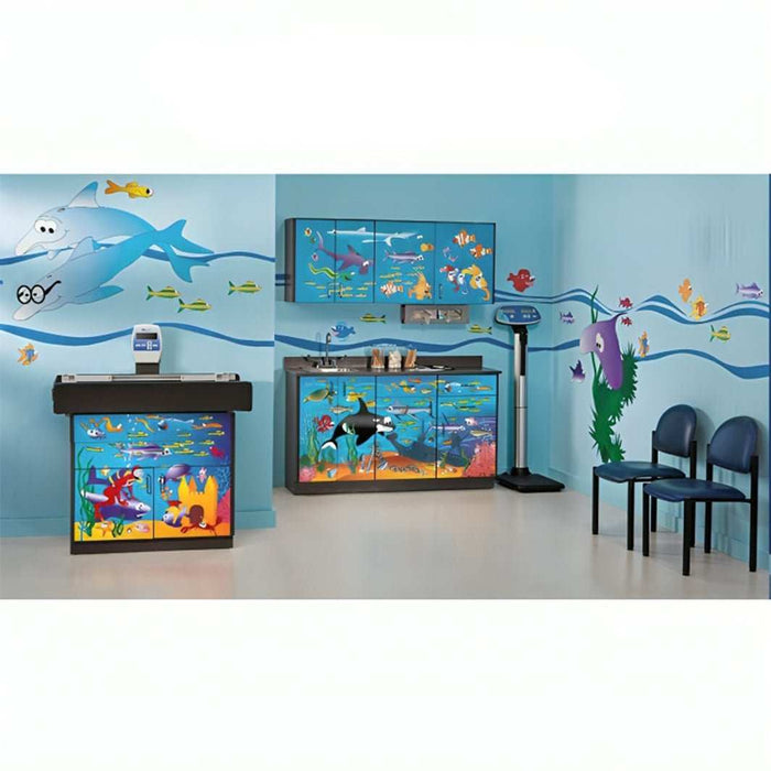 Clinton Complete Ocean Commotion Exam Room Pediatric Scale Table and Cabinets