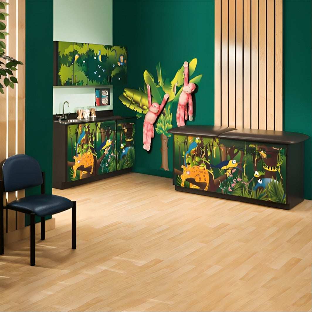 Clinton Complete Rainforest Follies Pediatric Treatment Table and Cabinets