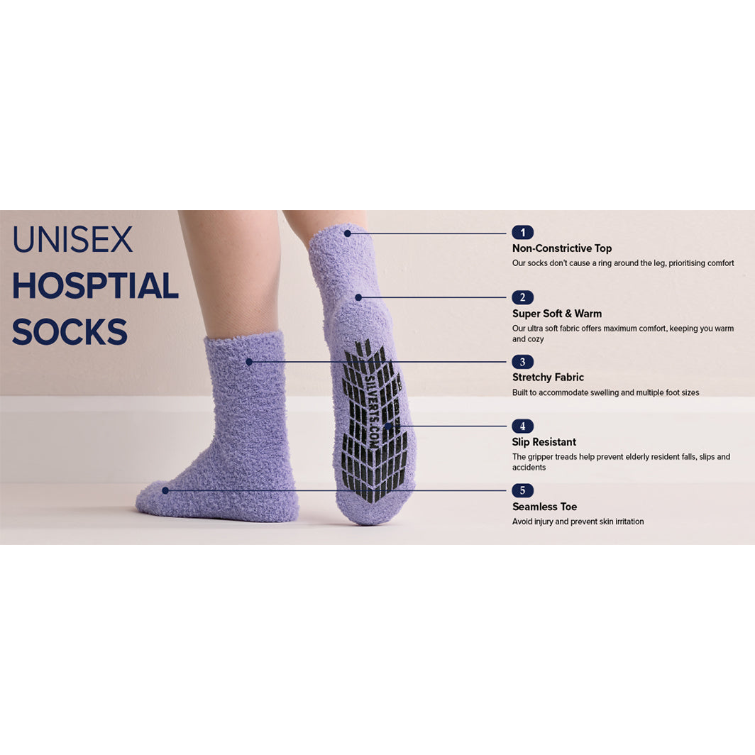 Silverts Men's and Women's Non Skid Hospital Socks