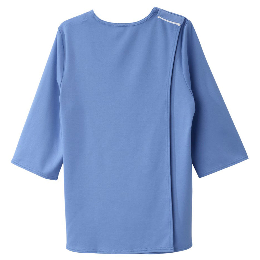 Silverts Women's Open Back 3/4 Length Sleeve Adaptive Shirt with Embroidery