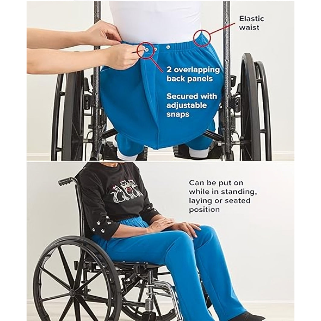 Silverts Women's Adaptive Open Back Fleece Wheelchair Pants
