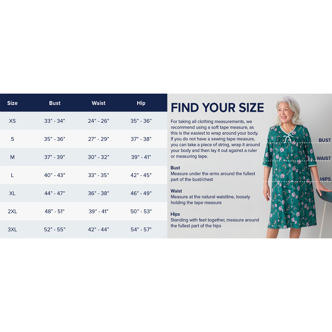 Camisón de hospital y atención domiciliaria Silverts para mujer sin costuras