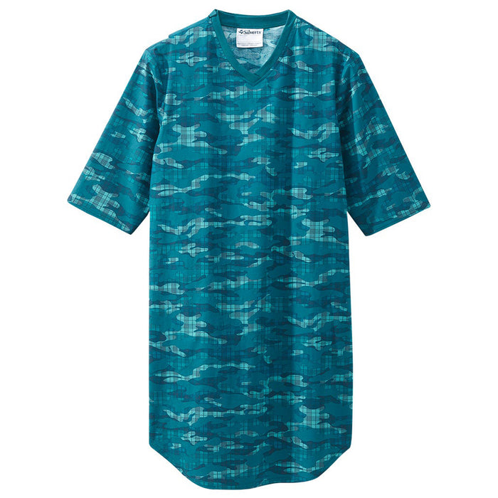 Silverts Men's Adaptive Poly-Cotton Open Back Hospital Gown