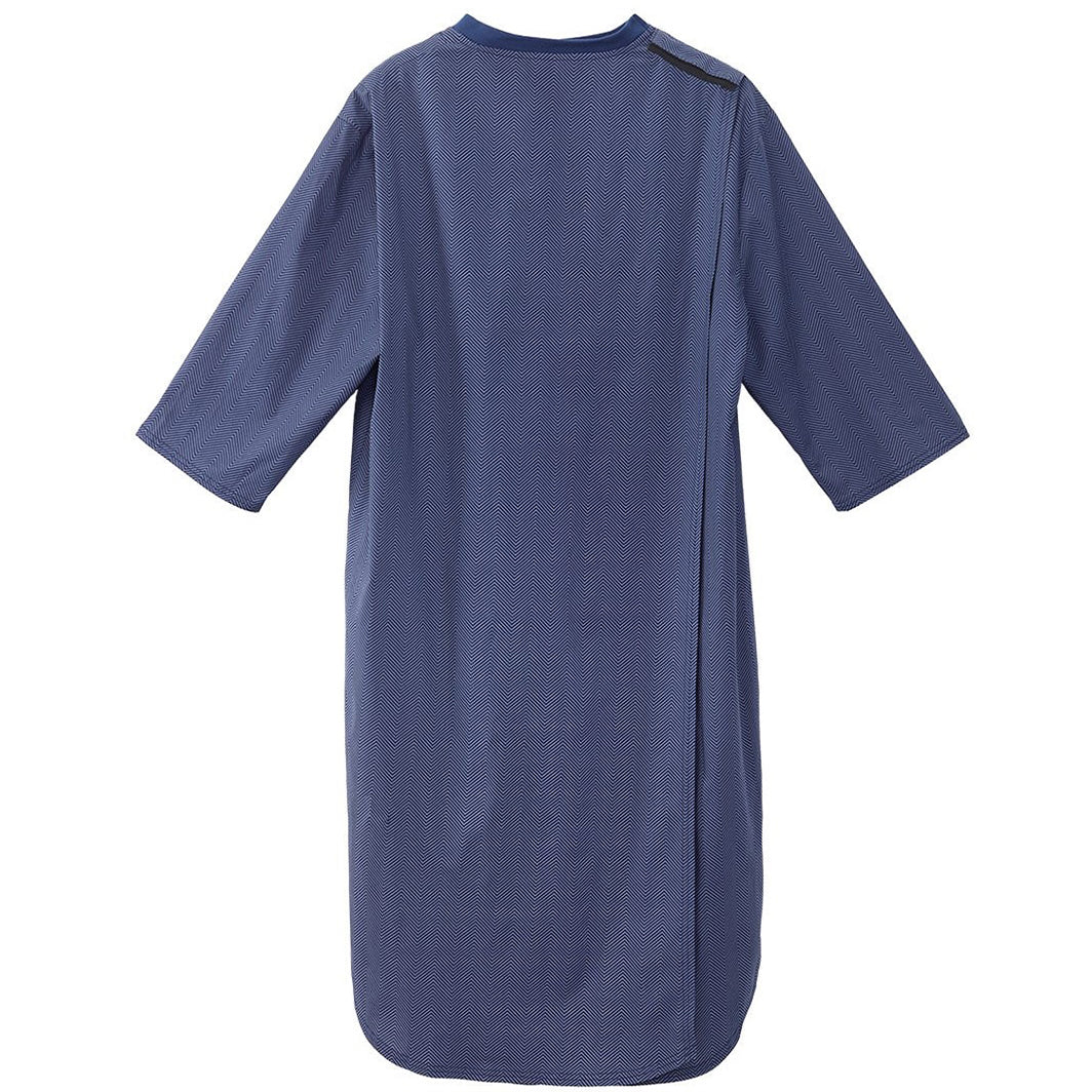 Silverts Men's Adaptive Poly-Cotton Open Back Hospital Gown
