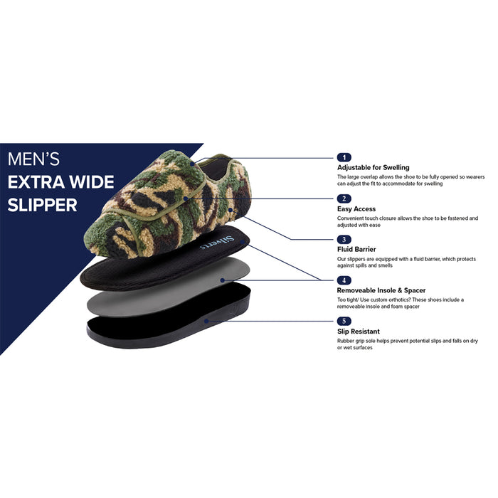 Silverts Men's Extra Wide Non-Slip Diabetic Slippers