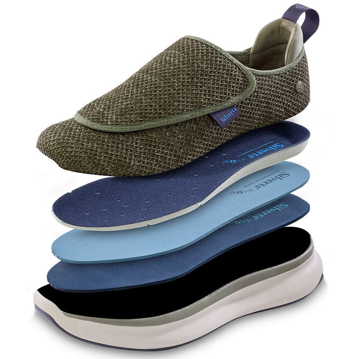 Silverts Men's Extra Wide Comfort Shoes with Easy Touch Closures Diabetic Shoes